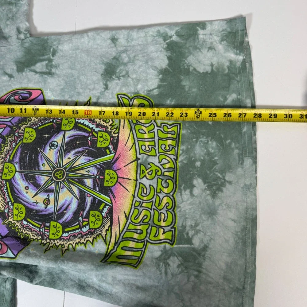 Bonnaroo 2023 Festival T-Shirt Mens Large Green Tie Dye Kendrick Lamar Gildan - Picture 7 of 8